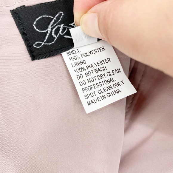 La Femme | Dusty Lilac Lace Column Beaded Gown, Sz 6 - Picture 11 of 12